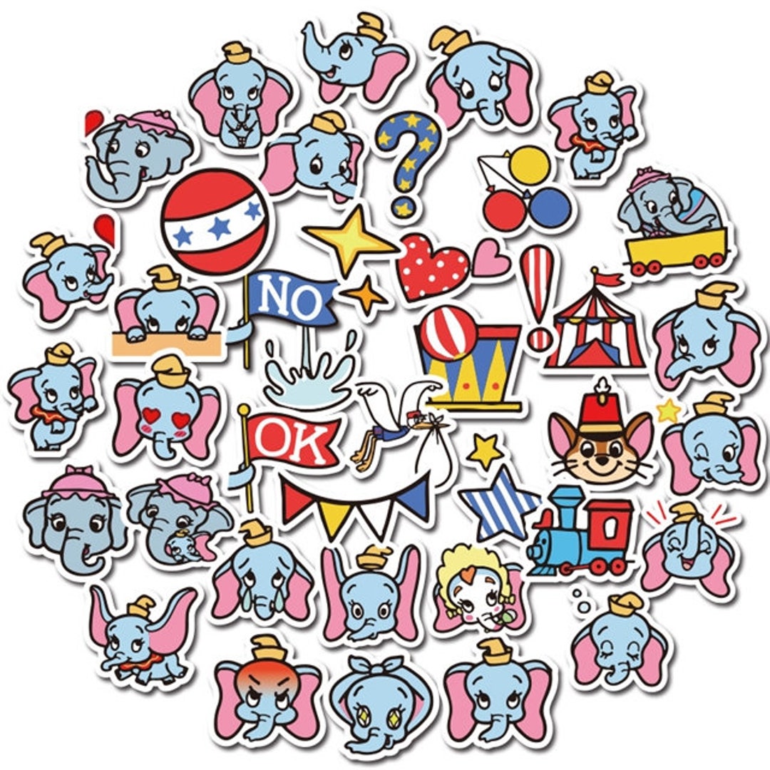 Disney Dumbo Stickers Pack Water Resistant Laptop Stickers Water Bottle