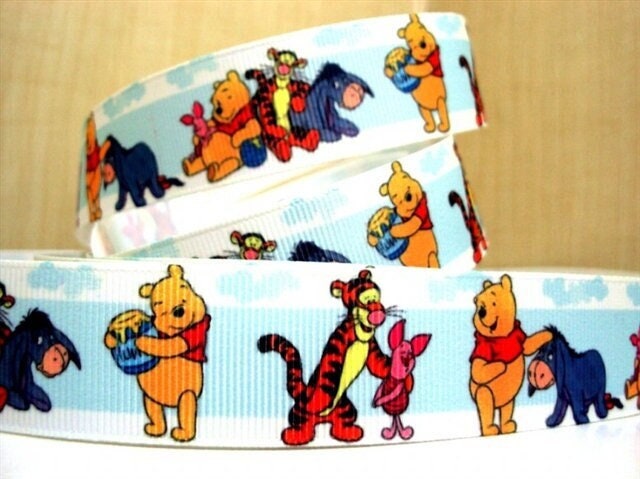 Winnie The Pooh Ribbon 1 High Quality Grosgrain Ribbon By The Yard Disney  Tigger Piglet Eeyore Ribbon