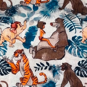Disney Dschungelbuch Stoff 100% Baumwolle Stoff Fat Quarters Fat Quarters Fat Eighths Tumbler Cut Mowgli Baloo Shere Khan