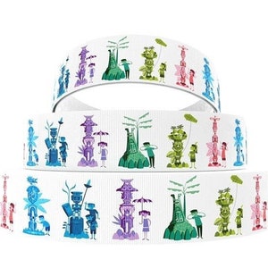 Disney Adventureland Ribbon 3/4", 1" and 1.5" High Quality Grosgrain Ribbon By The Yard | Tiki Gods Great for Hair Bows Wreaths much more