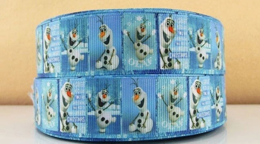 Disney Olaf Frozen Ribbon 1 High Quality Grosgrain Ribbon by the Yard Snowman Snow Winter Elsa ...