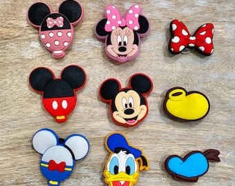 Disney Shoe Charms | Rubber Accessory Embellishment Donald Duck Mickey Minnie Mouse Balloons Disney Parks Shoe Buckles fit Crocs