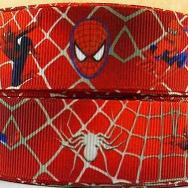 Spiderman Ribbon 1" High Quality Grosgrain Ribbon By The Yard | Superhero Ribbon | Marvel ribbon Red