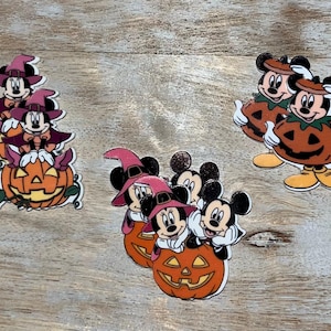 Disney Halloween Planar Resin Flat Backs | Mickey Mouse, Minnie, Pluto, Tigger Winnie the Pooh Perfect for Embellishing and Hair Bow Centers