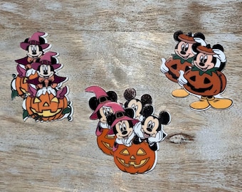 Disney Halloween Planar Harz flache Rückseiten | Mickey Mouse, Minnie, Pluto, Tigger Winnie the Pooh Perfekt für Verzierungen und Haarbögen