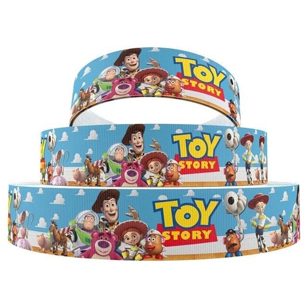 Disney Toy Story Ribbon 7/8", 1", 1.5" and 2" High Quality Grosgrain Ribbon By The Yard Woody Buzz Lightyear Jesse Bullseye Lotso