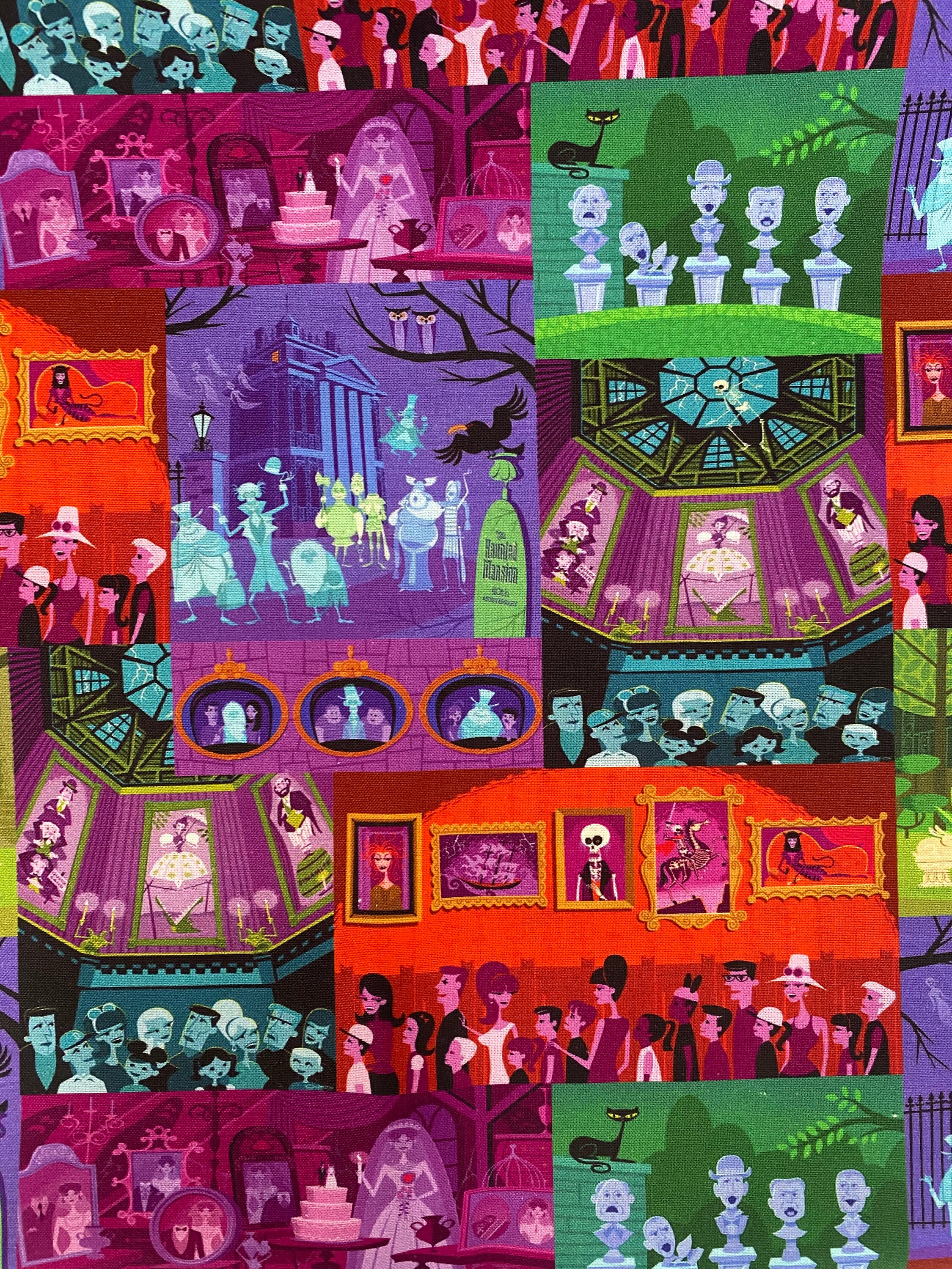 Haunted Mansion 全6デザイン巾着セット Haunted Mansion Fabric 100% Cotton Fabric by the Yard Disney