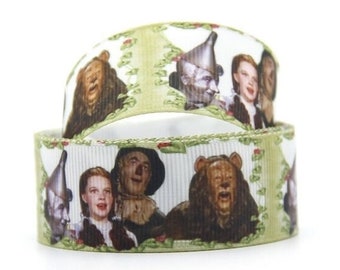 Cinta de grogrén de alta calidad de 1 pulgada de El Mago de Oz, cortada a medida, Dorothy, el Hombre de Hojalata, el Espantapájaros, el León Cobarde, Toto, Kansas.