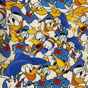 Disney Donald Duck Fabric 100% Cotton Fabric Fat Quarter Tumbler Cut Donald Collage