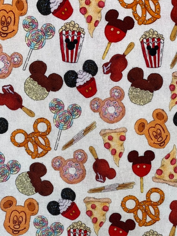 Disney Theme Park Snacks Fabric 100% Cotton Fabric by the Yard