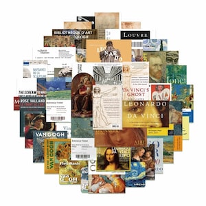 Classical Art Stickers Pack | Water Resistant | Decoration | Scrapbooking Journaling | Art Museum Tickets Pamphlet Inspired Vintage Classic