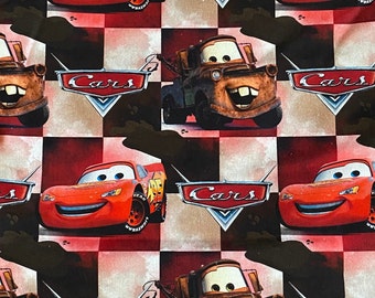 Disney Cars Fabric 100% Cotton Fabric Fat Quarter Tumbler Cuts Fat Eighths Lightning McQueen Mater Sally Cruz Cal Cars Land Fabric