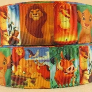 Disney Lion King Ribbon 1" High Quality Grosgrain Ribbon By The Yard Simba Pumba Timon Zazu