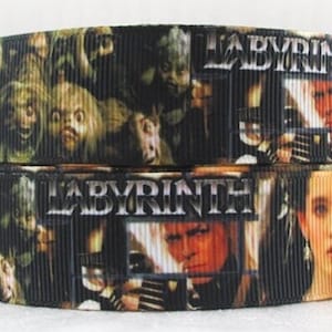 Labyrinth Ribbon 1" High Quality Grosgrain Ribbon By The Yard Fantasy Movie Inspired Muppets