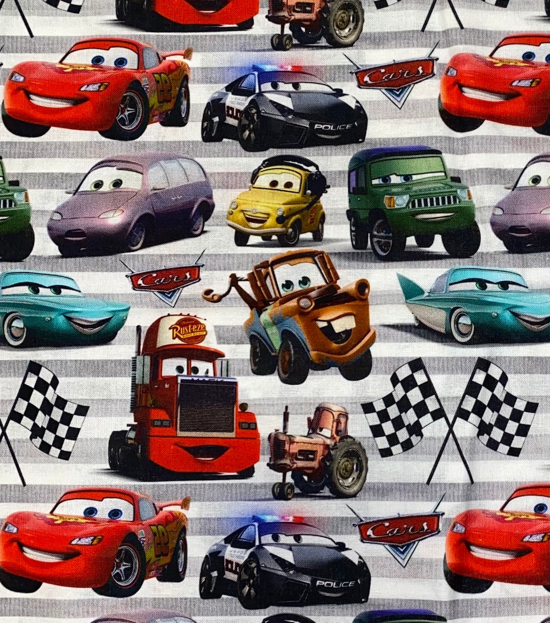 15x14 Disney Cars Fabric 100% Cotton Fabric Remnant Lightning - Etsy