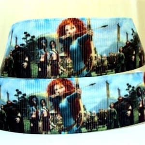 Disney Brave Ribbon 1" High Quality Grosgrain Ribbon By The Yard Merida Princess Movie Film Character Cartoon