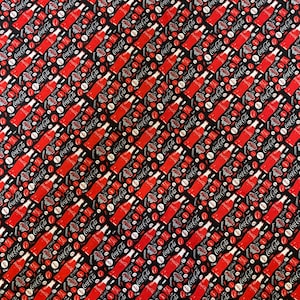 Coke Fabric 100% Cotton Fabric by the Yard Coca Cola Fabric Beverage ...