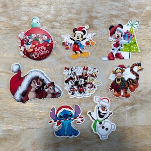 Disney Julharts | Jul | Plan harts med platt baksida | Musse Mimmi Pigg-hartser Jultomten Ankor Tiger Olaf Stitch Chip Dale komplett set