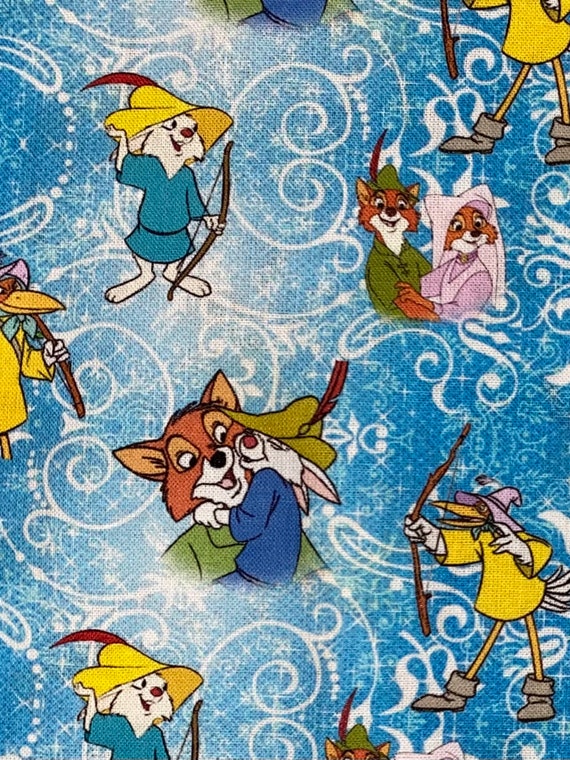 Disney Robin Hood Fabric 100% Cotton Fabric by the Yard Lady Marian Skippy  