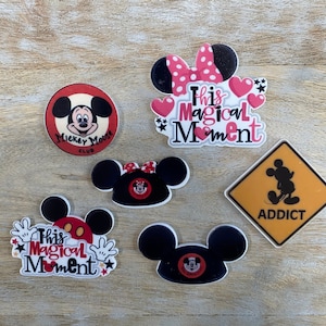 Disney Parks Resins Flat Back Planar Resin | Mickey Mouse Club Magic Kingdom Disney Addict Magical Moments Resins | Complete Set