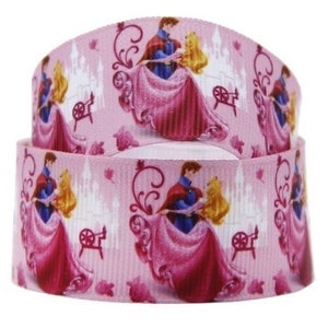 Disney Sleeping Beauty Ribbon 7/8&quot;, 1&quot; or 1.5&quot; High Quality Grosgrain Ribbon By The Yard Aurora Prince Phillip Great for Hair Bows Lanyards