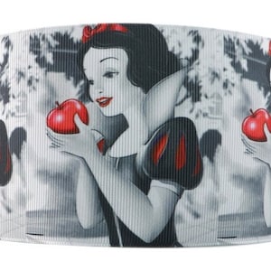 Disney Snow White Ribbon 1&quot; and 1.5&quot; High Quality Grosgrain Ribbon By The Yard Great for Hair Bows, Wreaths Scrapbooking, Lanyards Gifts