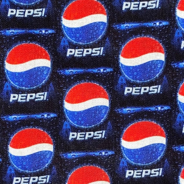 Pepsi Fabric 100% Cotton Fabric by the Yard Soda Coke Beverage Drink