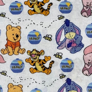 Winnie The Pooh Fabric 100% Cotton Fabric Fat Quarters Fat Eighths Tumbler Cuts Eeyore Tigger Piglet Roo Baby Babies Fabric