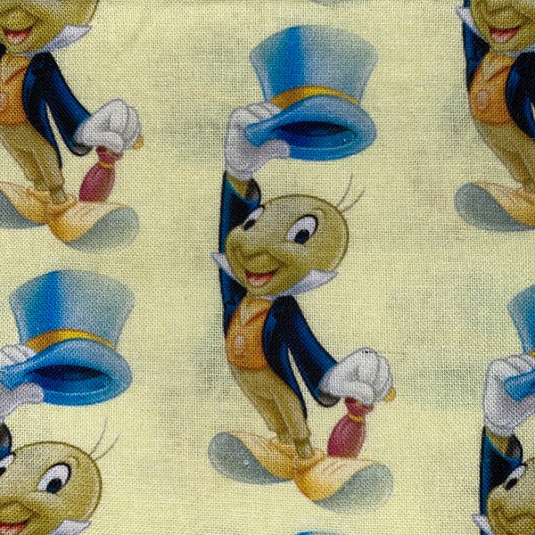 Disney Jiminy Cricket Fabric 100% Cotton Fabric by the Yard Disney Pinocchio Fabric