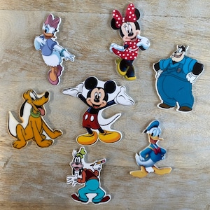Disney Mickey Friends Resin | Flat Back Planar Resin | Hair Bow Center, Keyring, Magnet, Embellishment Fab Five Goofy Minnie Donald Pluto