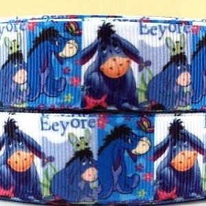 Cinta de grogrén de alta calidad de 7/8", 1" y 1,5" de Disney Eeyore cortada a medida Winnie the Pooh