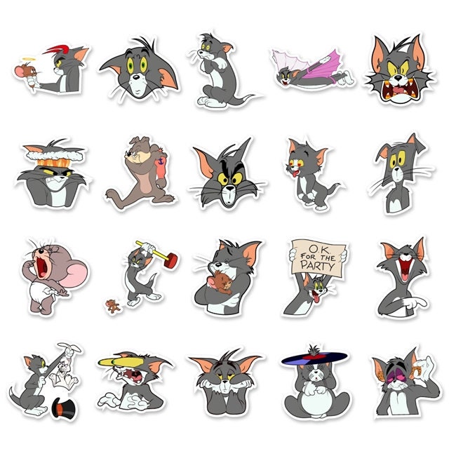 Talking Tom Sticker Set Tom and Jerry Stickers Pack | Water Resistant | Decoration ...
