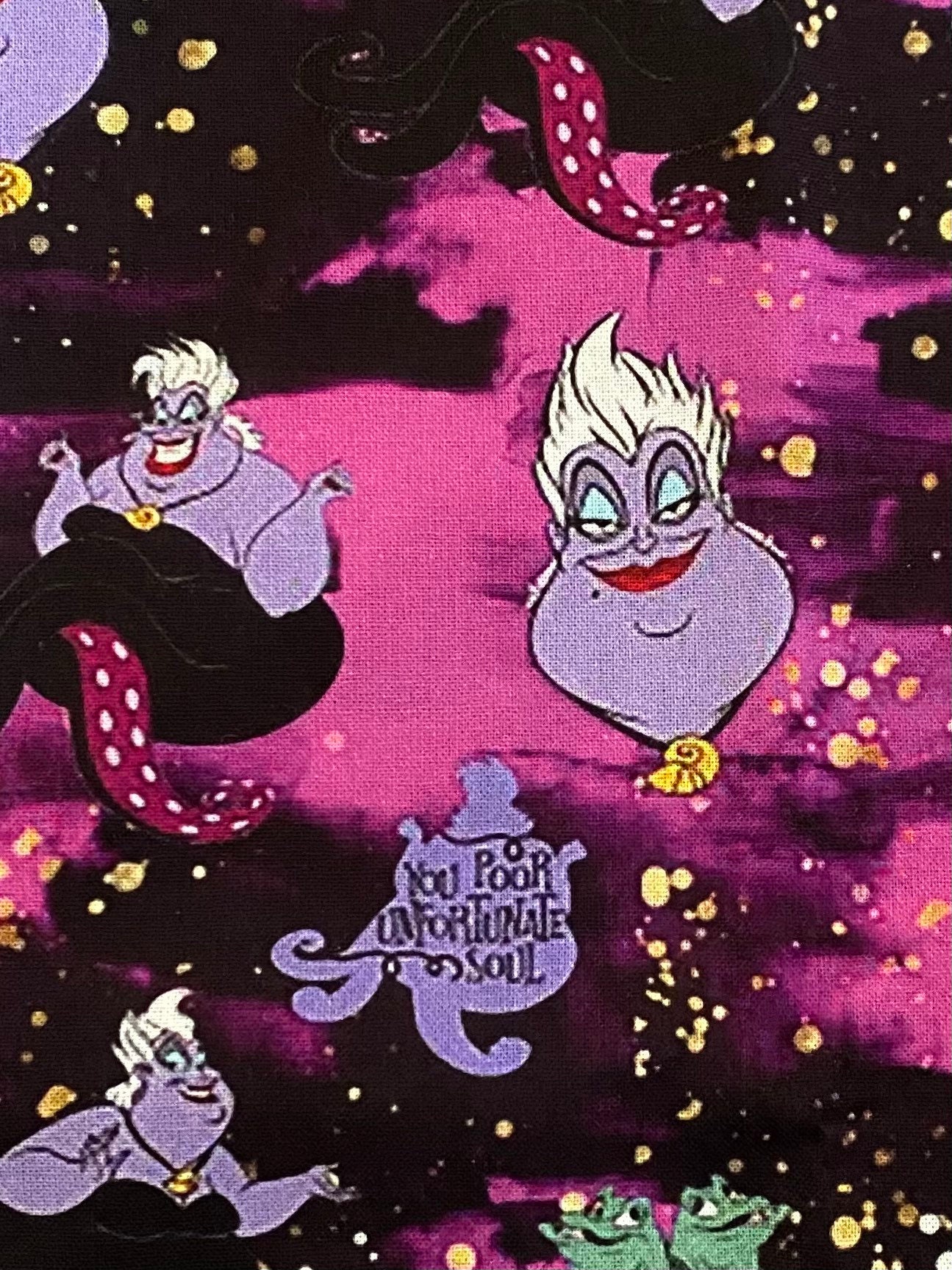 ディズニー アースラ 生地 ヴィランズ 100% コットン生地 ファット