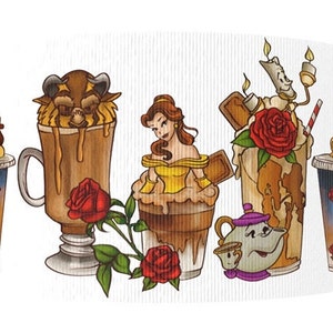 Disney Beauty and the Beast Ribbon 1.5" High Quality Grosgrain Ribbon By The Yard Princess Character Cartoon Treats Snacks Chip Mrs. Pots