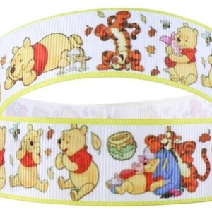 Cinta de Winnie The Pooh de 1 pulgada de alta calidad cortada a medida Cinta de grogrén de Disney Tigger Piglet Eeyore