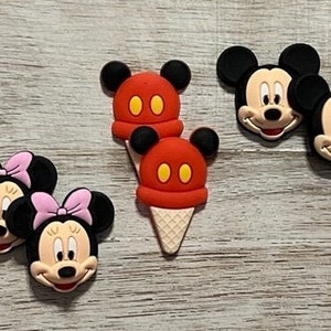 3D Disney Mickey Mouse Minnie Mouse Soft Glue Flat Backs | Disney Parks Ice Cream Cone | Perfect for Embellishing