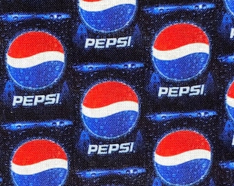 Pepsi Fabric 100% Cotton Fabric Fat Quarters Tumbler Cuts Fat Eighths Soda Beverage Soft Drink Soda