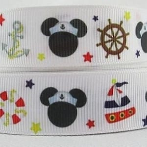 Disney Cruise Line Ribbon 1 "Hochwertiges Ripsband Schüttgut Kreuzfahrtschiff Boot Sailor Mickey Mouse Ribbon