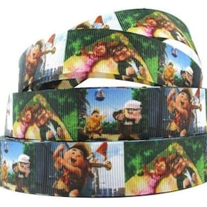Disney Up Ribbon 7/8&quot; High Quality Grosgrain Ribbon By The Yard Russell Old Man Carl Fredricksen Movie Film