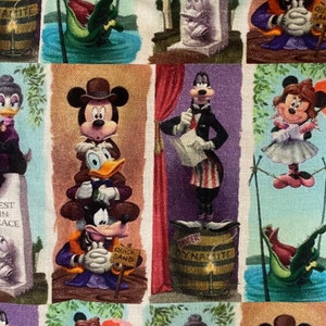 Haunted Mansion Fabric 100% Cotton Fabric by the Yard Disney Stretch Paintings Mickey Minnie Donald Goofy