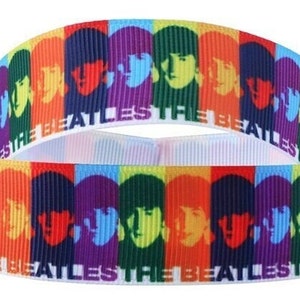 Fita de gorgorão de alta qualidade dos Beatles, 5/8", 7/8", 1" e 1,5", por metro | Inspirada em Paul McCarthy, George Harrison e John Lennon