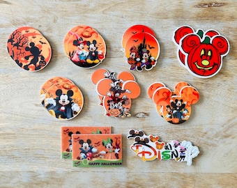 Disney Halloween Resins | Planar Resin Flat Backs | Mickey Mouse, Minnie Mouse Goofy Donald Duck Pumpkin Resins Happy Halloween Not So Scary
