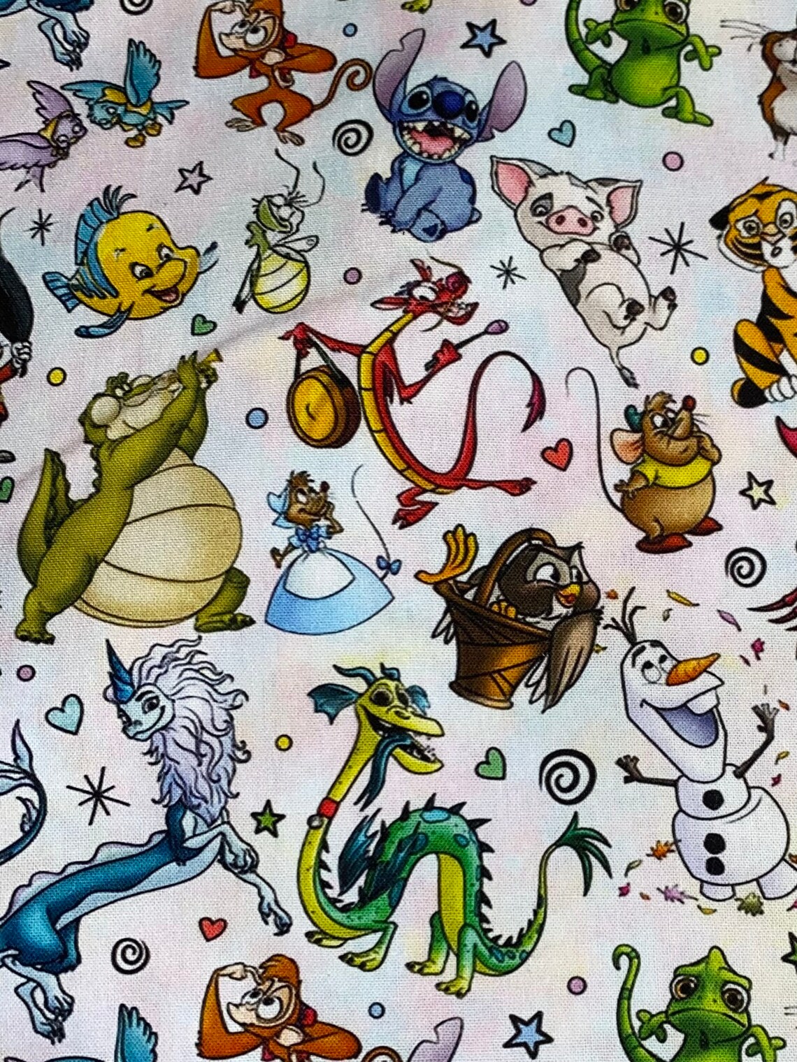 Disney Sidekicks Fabric 100 Cotton Fabric by the Yard Stitch Etsy UK