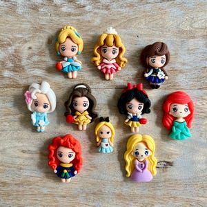 Disney Princess 3D Flat Back Resins | Rapunzel, Ariel Elsa, Belle, Aurora, Cinderella, Snow White, Merida Great for Embellishing any Project