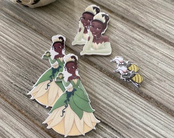 Disney Princess and the Frog Resin Flat Back Planar Resin | Princess Tiana Resin Light Bug Ray
