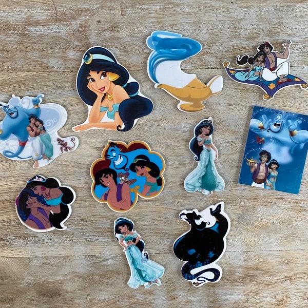 Disney Aladdin Resin Flat Back Planar Resin | Jasmine Genie Magic Lamp Abu Iago | Hair Bow Center, Keyring, Magnet, Scrapbook Embellishment