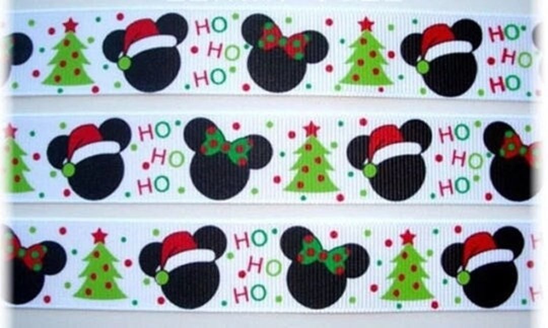7/8, 1, 1.5 and 2 Disney Christmas Ribbon High Quality Grosgrain Ribbon