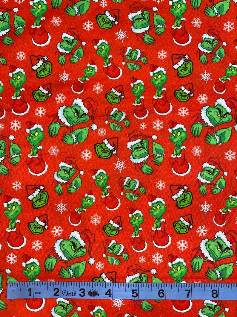 Grinch Fabric 100 % Cotton Fabric by the Yard Merry Grinchmas - Etsy