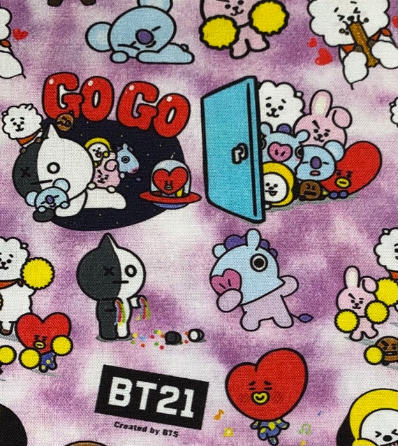 BTS Fabric 100 Cotton Fabric by the Yard Bangtan KPOP Group Etsy