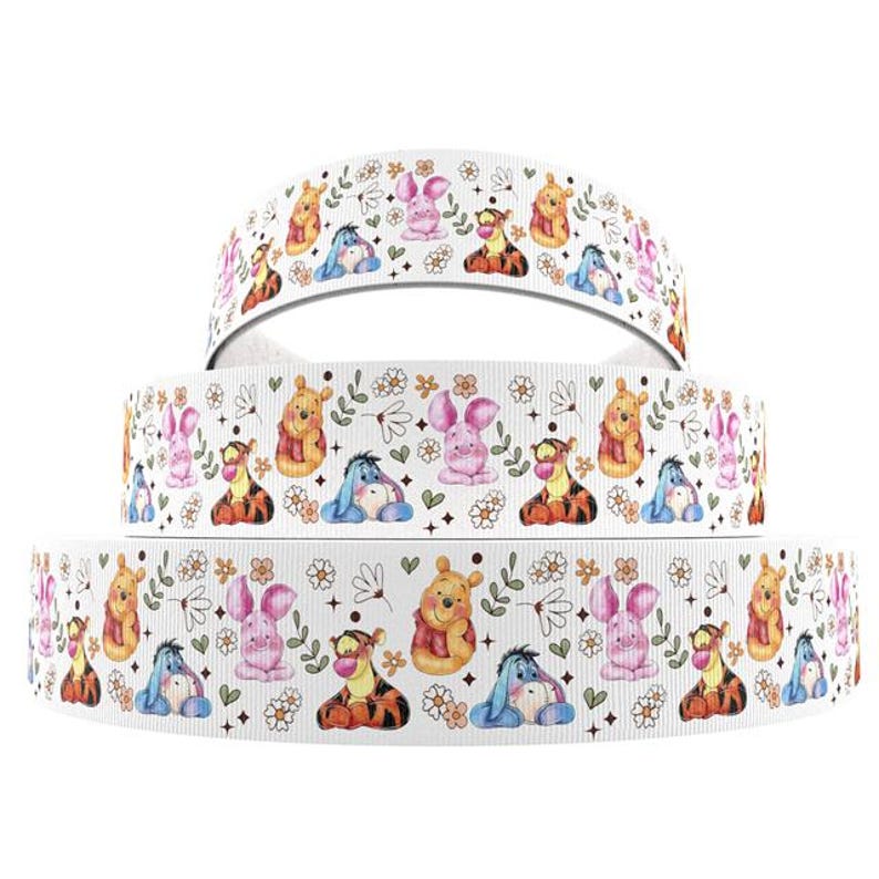 Disney Winnie Pooh Friends Ripsband 2,5 cm, 2 cm Boutique Haarschleife Bild 2